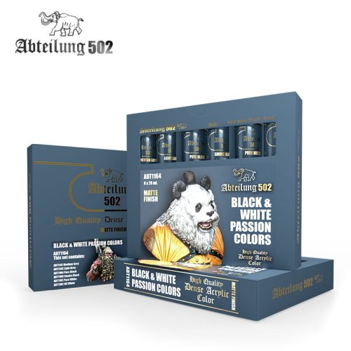 Przejdź do produktu ABTEILUNG 502 ABT1164 - Zestaw farb High Quality Dense Acrylics Colors - Black & White Passion Colors Set 6 x 20 ml