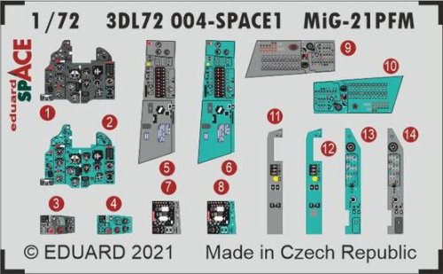 Przejdź do produktu EDUARD 3DL72004 - 1:72 MiG-21PFM - Space 3D Decals + PE