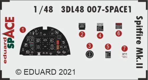 Przejdź do produktu EDUARD 3DL48007 - 1:48 Spitfire Mk.II - Space 3D Decals + PE