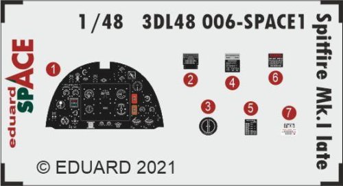 Przejdź do produktu EDUARD 3DL48006 - 1:48 Spitfire Mk.I late - Space 3D Decals + PE