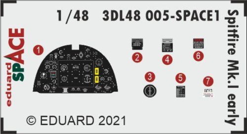 Przejdź do produktu EDUARD 3DL48005 - 1:48 Spitfire Mk.I early - Space 3D Decals + PE