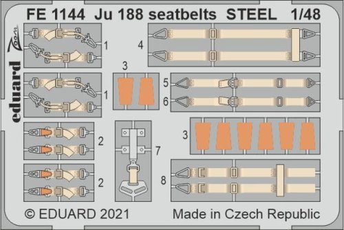 Przejdź do produktu EDUARD FE1144 - 1:48 Ju 188 seatbelts - Steel
