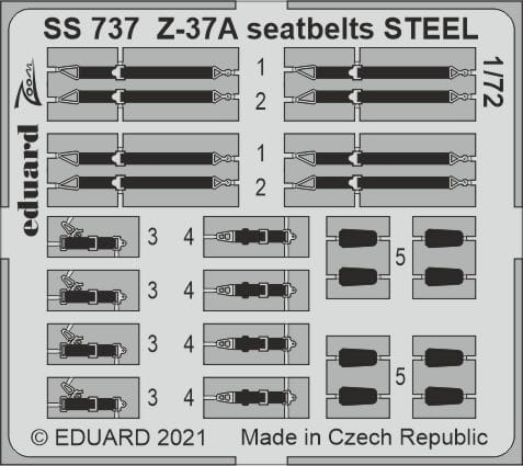 Przejdź do produktu EDUARD SS737 - 1:72 Z-37A seatbelts - SteelL