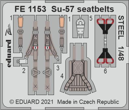 Przejdź do produktu EDUARD FE1153 - 1:48 Su-57 seatbelts - Steel