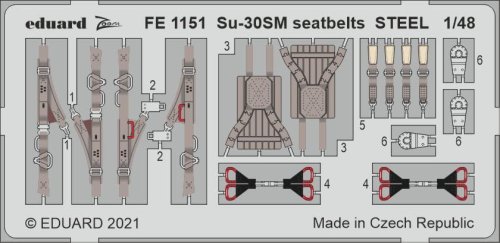 Przejdź do produktu EDUARD FE1151 - 1:48 Su-30SM seatbelts - Steel