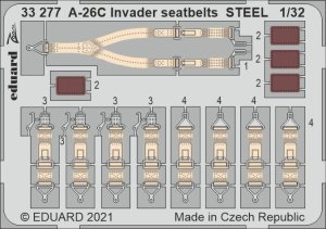 EDUARD 33277 - 1:32 A-26C Invader seatbelts - Steel