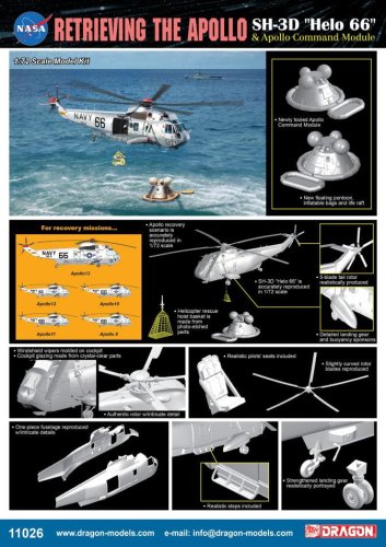 Przejdź do produktu DRAGON 11026 - 1:72 Retrieving The Apollo SH-3D "Helo 66" & Apollo Command Module