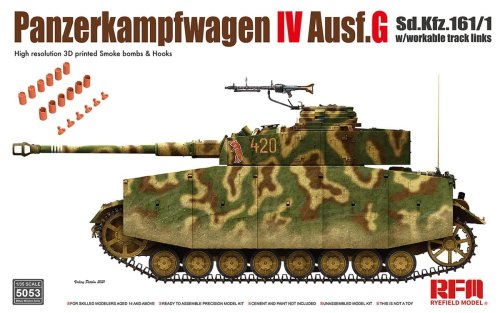 Przejdź do produktu RYE FIELD MODEL 5053 - 1:35 Panzerkampfwagen IV Ausf.G Sd.Kfz. 161/1 w/with workable track links