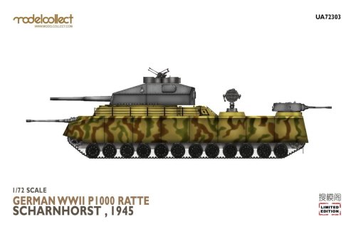 Przejdź do produktu MODELCOLLECT UA72303 - 1:72 German WWII P.1000 Ratte Scharnhorst 1945