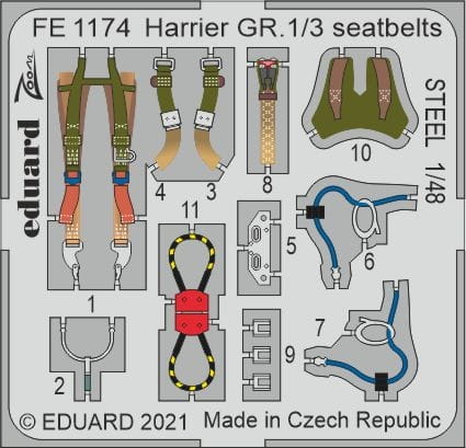 Przejdź do produktu EDUARD FE1174 - 1:48 Harrier GR.1/3 seatbelts - Steel