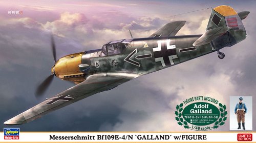 Przejdź do produktu HASEGAWA 07500 - 1:48 Messerschmitt Bf109E-4/N Galland w/Figure