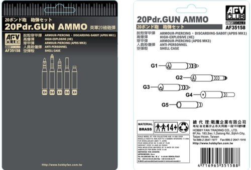 Przejdź do produktu AFV CLUB 35158 - 1:35 20 Pdr. Gun Ammo