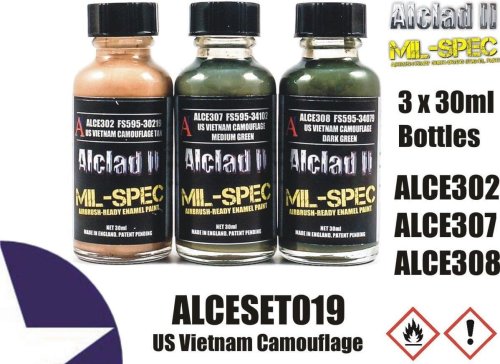 Przejdź do produktu ALCLAD E Set-019 - Zestaw farb US Vietnam Camo Set