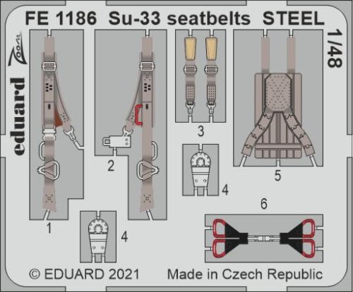 Przejdź do produktu EDUARD FE1186 - 1:48 Su-33 seatbelts - Steel
