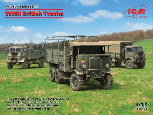 Przejdź do produktu ICM DS3511 - 1:35 WWII British Trucks - W.O.T. 6, W.O.T. 8, Leyland Retriever General Service