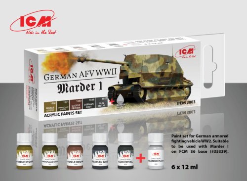 Przejdź do produktu ICM 3003 - German AFV WWII Marder I paint set 6 x 12 ml