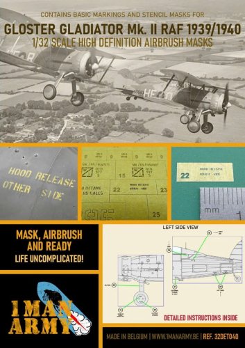 Przejdź do produktu 1 MAN ARMY 32DET040 - 1:32 Gloster Gladiator Mk.II RAF 1939/1940