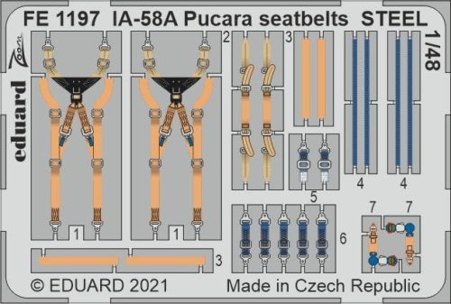 Przejdź do produktu EDUARD FE1197 - 1:48 IA-58A Pucara seatbelts - Steel