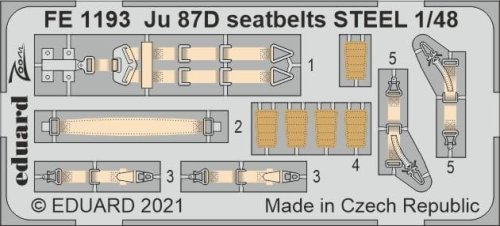 Przejdź do produktu EDUARD FE1193 - 1:48 Ju 87D seatbelts - Steel