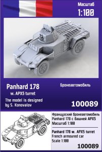 ZEBRANO Z100-089 - 1:100 Panhard 178 w. APX5 turret
