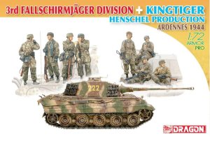 DRAGON 7400 - 1:72 3rd Fallschirmjager Division + KingTiger Henschel Production Ardennes 1944