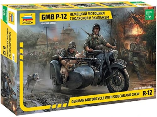 Przejdź do produktu ZVEZDA 3607 - 1:35 German motorcicle R-12 with sidecar and crew