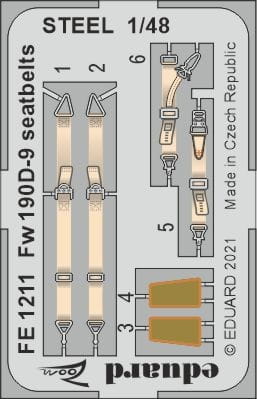 Przejdź do produktu EDUARD FE1211 - 1:48 Fw 190D-9 seatbelts - Steel