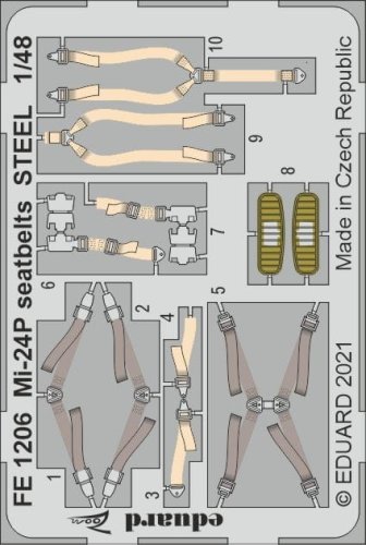 Przejdź do produktu EDUARD FE1206 - 1:48 Mi-24P seatbelts - Steel