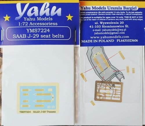 Przejdź do produktu YAHU YMS7224 - 1:72 SAAB J-29 Tunnan pasy fototrawione