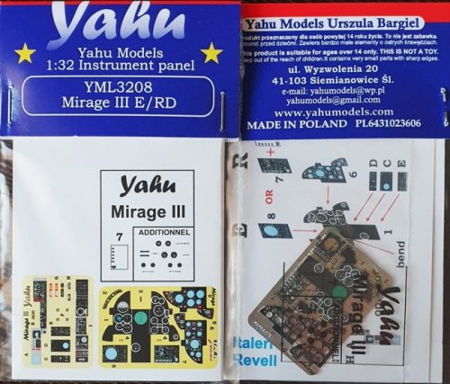 Przejdź do produktu YAHU YML3208 - 1:32 Mirage III E/R tablica przyrządów