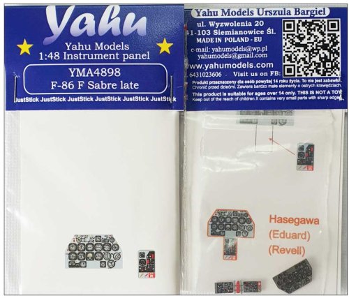 Przejdź do produktu YAHU YMA4898 - 1:48 F-86 F Sabre late tablica przyrządów