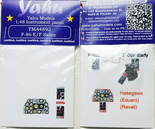Przejdź do produktu YAHU YMA4892 - 1:48 F-86 E/F Sabre tablica przyrządów
