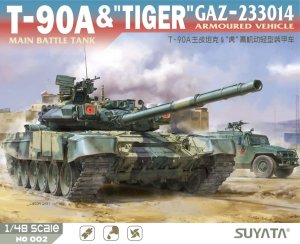 SUYATA NO-002 - 1:48 T-90A Main Battle Tank & Tiger GAZ-233014 Armoured Vehicle