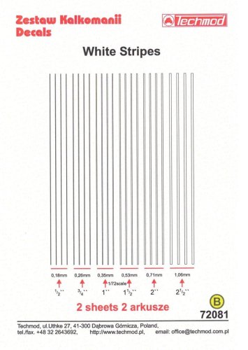 Przejdź do produktu TECHMOD 72081 - 1:72 White Stripes