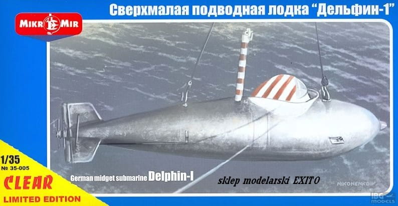 Przejdź do produktu MIKROMIR 35005 - 1:35 German midget submarine Delphin-I (clear version) - limited edition