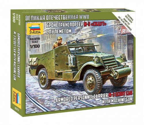 Przejdź do produktu ZVEZDA 6273 - 1:100 Armored Personnel Carrier M-3 Scout Car with Machine Gun