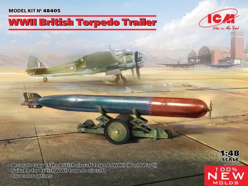 Przejdź do produktu ICM 48405 - 1:48 WWII British Torpedo Trailer