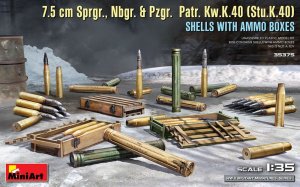 MINIART 35375 - 1:35 7.5 cm Sprgr. Nbgr. & Pzgr. Patr. Kw.K.40 (Stu.K.40) w/ammo boxes