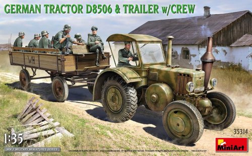 Przejdź do produktu MINIART 35314 - 1:35 German Tractor D8506 & Trailer w/ crew