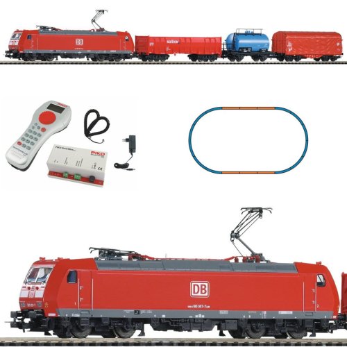 Przejdź do produktu PIKO 59004 H0 Cyfrowa kolejka elektryczna DB AG z lokomotywą BR 185 i wagonami towarowymi