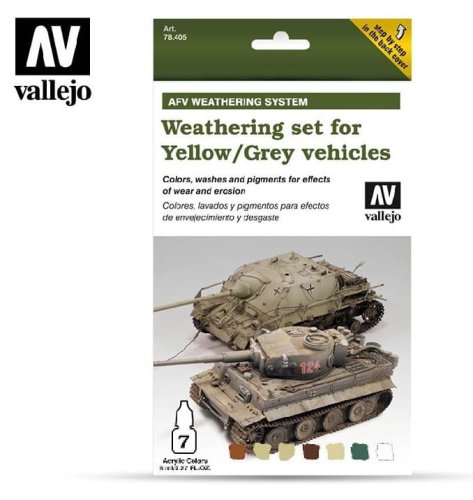 Przejdź do produktu VALLEJO 78405 - Weathering set for Yellow / Grey vehicles - AFV Weathering System