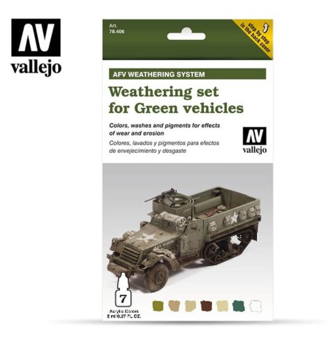 Przejdź do produktu VALLEJO 78406 - Weathering set for Green vehicles - AFV Weathering System