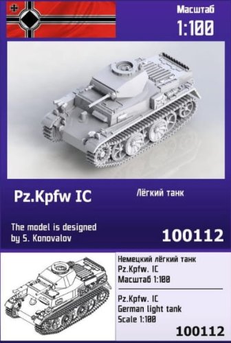 Przejdź do produktu ZEBRANO Z100-112 - 1:100 Pz.Kpfw IC