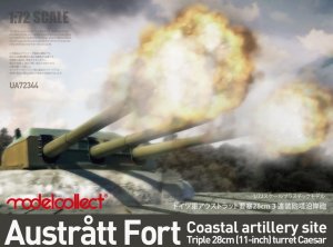 MODELCOLLECT UA72344 - 1:72 Austratt fort coastal artillery site triple 28cm turret Caesar