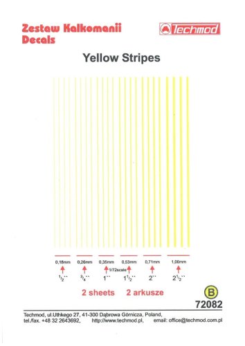 Przejdź do produktu TECHMOD 72082 - 1:72 Yellow Stripes