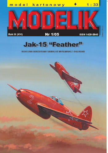 Przejdź do produktu MODELIK 0501 - 1:33 Jak-15 Feather