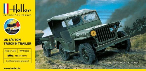 Przejdź do produktu HELLER 57105 - 1:35 US 1/4 Ton Truck with Trailer