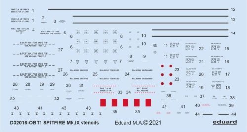 Przejdź do produktu EDUARD D32016 - 1:32 Spitfire Mk.IX stencils