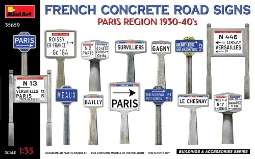Przejdź do produktu MINIART 35659 - 1:35 French Concrete Road Signs Paris Region 1930-40s