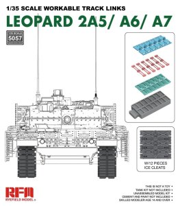 RYE FIELD MODEL 5057 - 1:35 Leopard 2A5/A6/A7 Workable Track Links